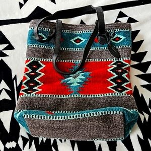 Aztec wool shoulder bag